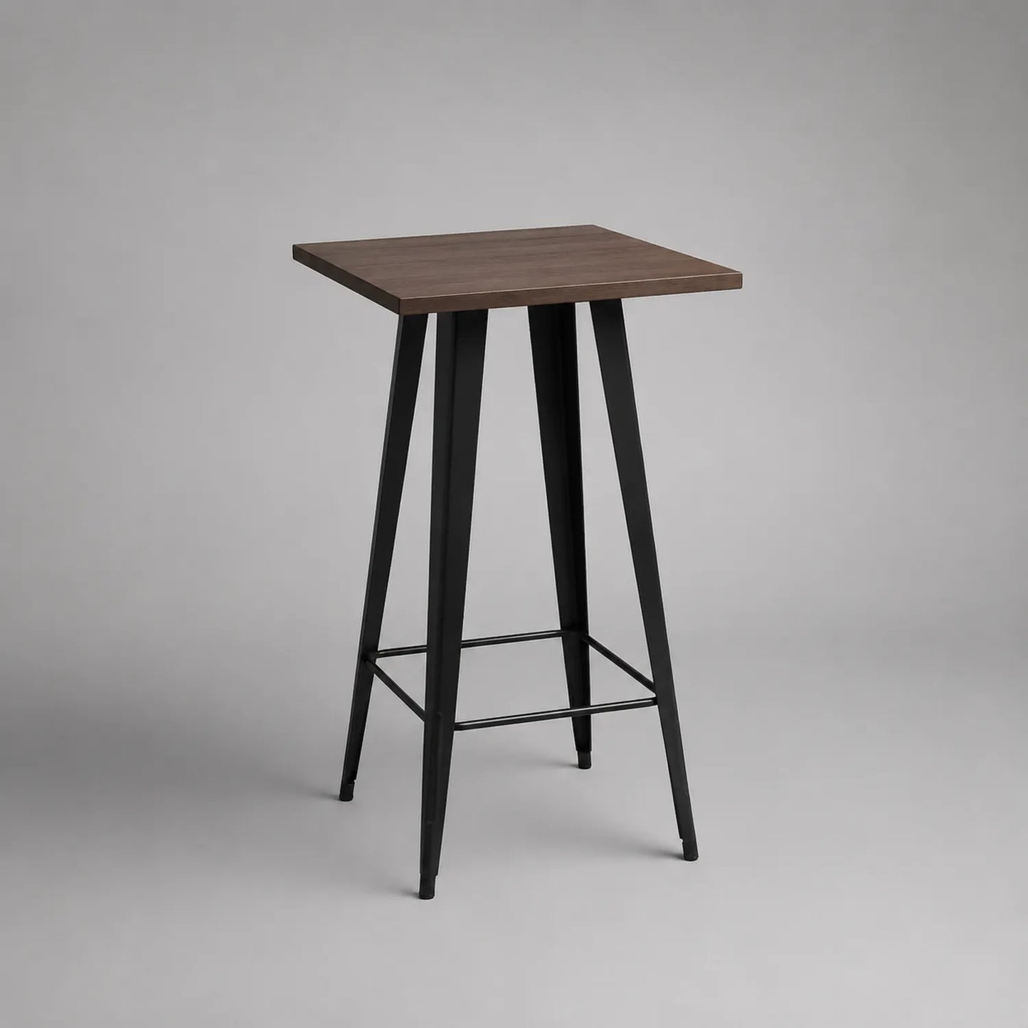 Hoher Bartisch aus Holz und Metall, 105 cm