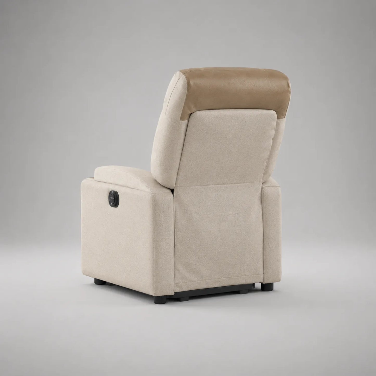 Verstellbarer Sessel aus Polyester und Mikrofaser, Beige/Braun