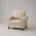 Sessel Textil Beige mit Holzbeinen