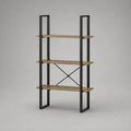 Regal Holz Metall 3 Ebenen Schwarz/Braun 150x75x35 cm