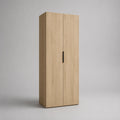 Kleiderschrank aus Spanplatte mit Eichenfurnier, 200 cm Höhe