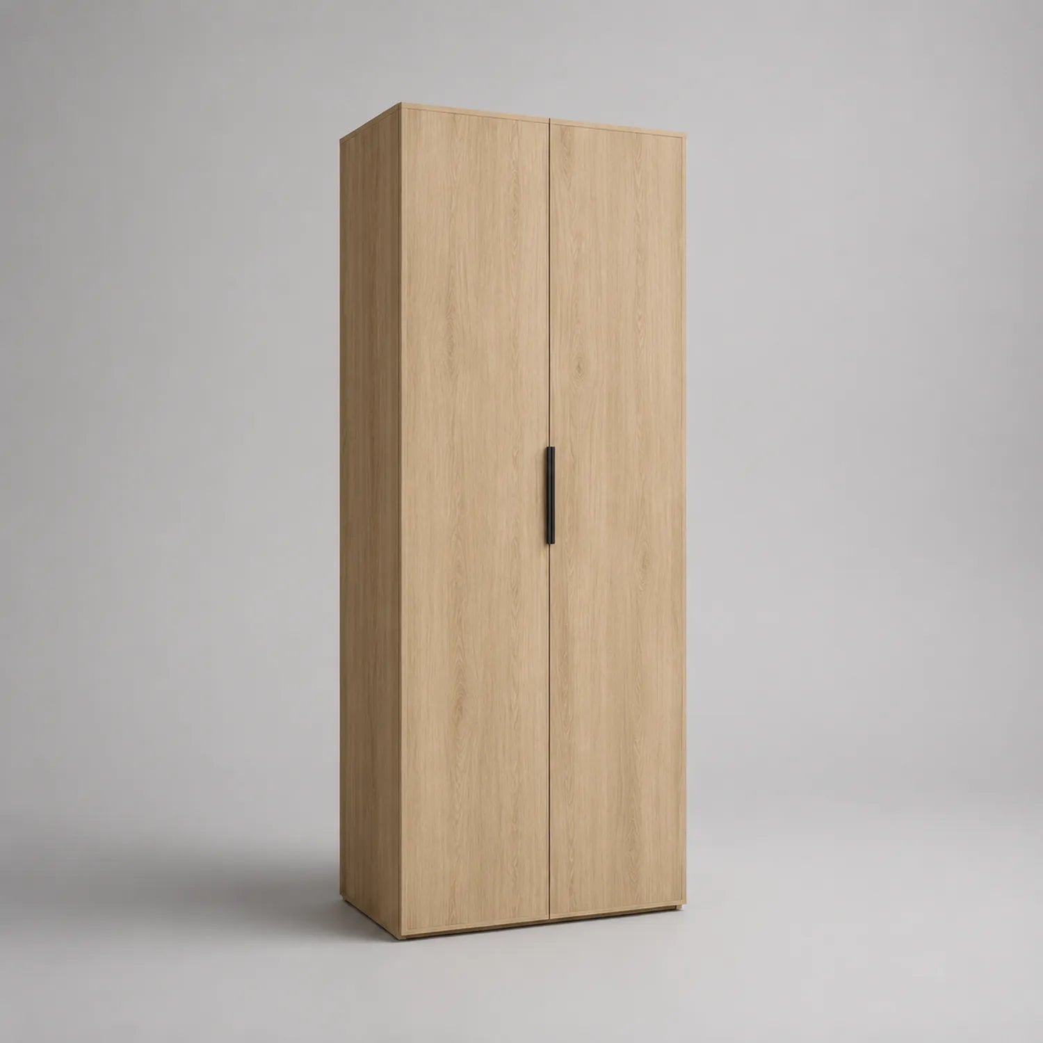 Kleiderschrank aus Spanplatte mit Eichenfurnier, 200 cm Höhe