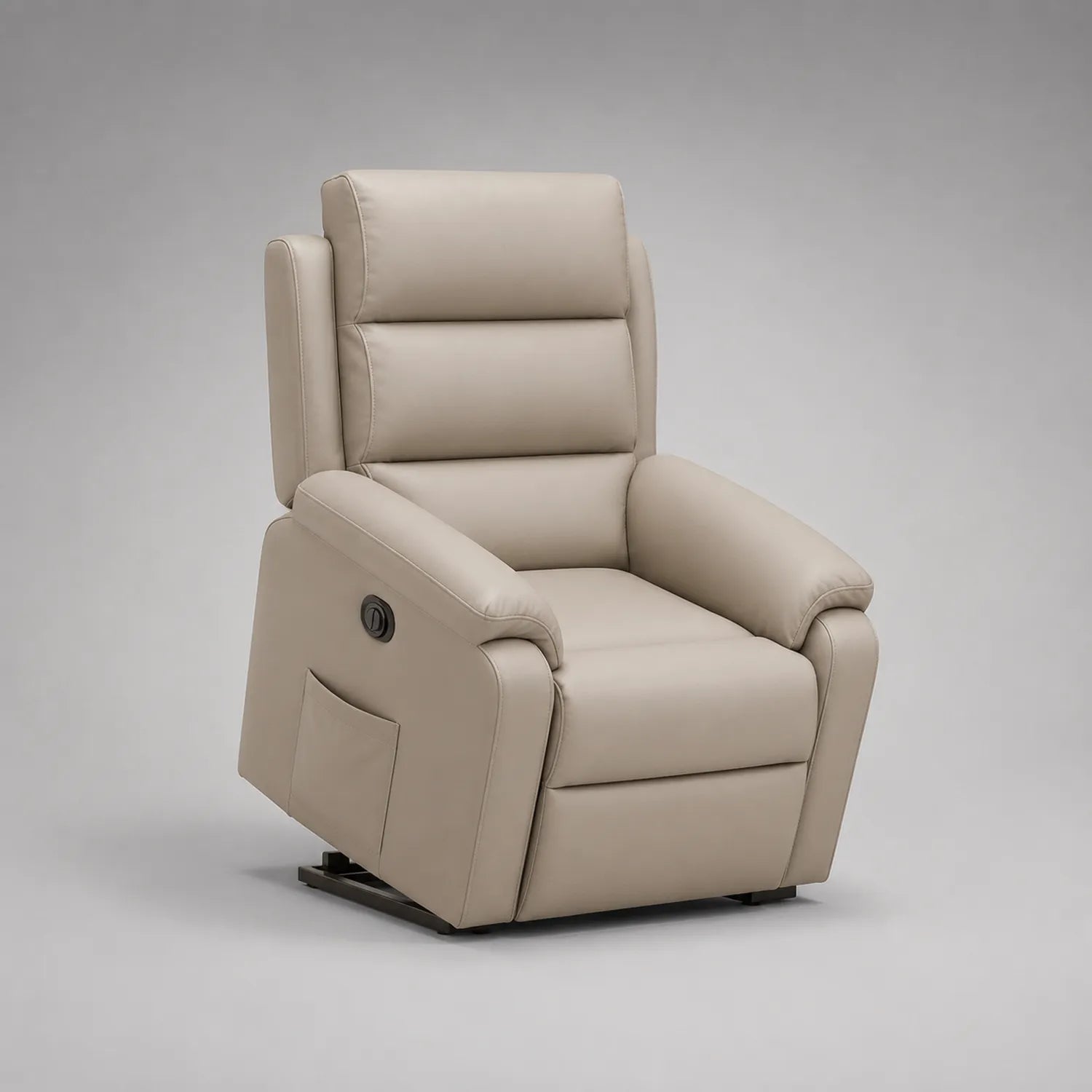 Elektrisch verstellbarer Relaxsessel aus PU-Kunstleder Beige