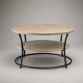 Holz-Metall Couchtisch, Durchmesser 80 cm