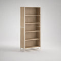 Bücherregal aus Eichenholzfurnier mit Metallrahmen, 5 Ebenen, 180 cm hoch