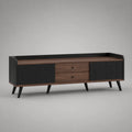 Holz TV-Schrank Schwarz Walnuss 180x40x50 cm