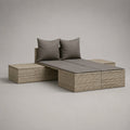 Polyrattan Gartenliegen Set mit Dunkelgrauen Kissen