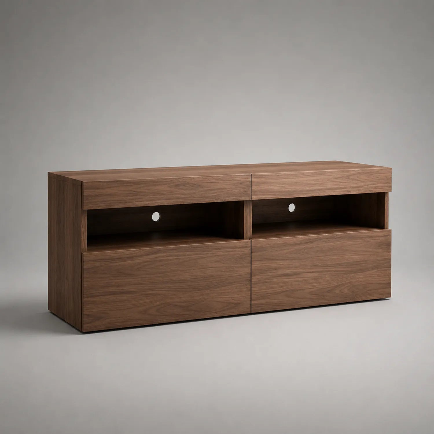 TV-Schrank aus Walnussholz mit zwei Schubladen 120cm