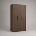 3-türiger Holzfurnier Kleiderschrank Braun