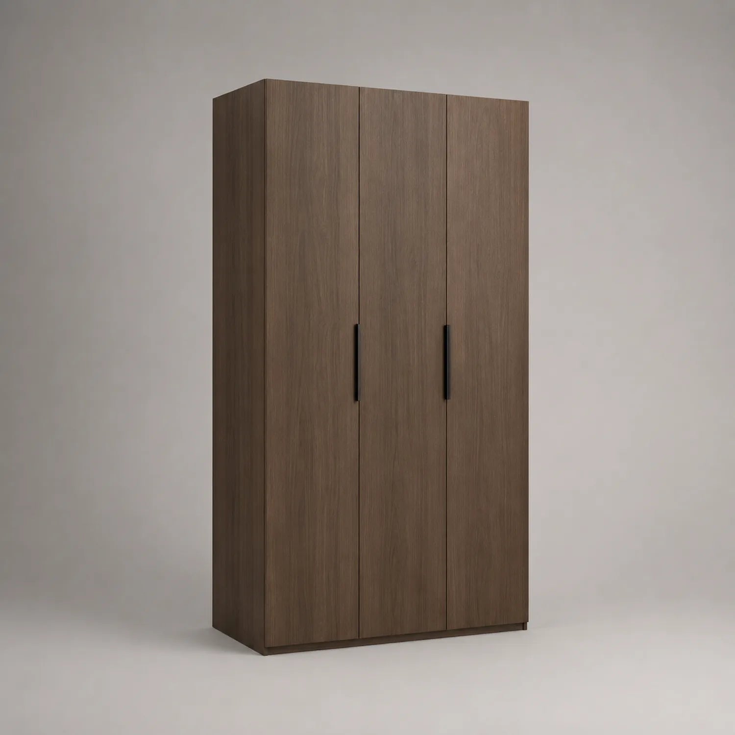 3-türiger Holzfurnier Kleiderschrank Braun