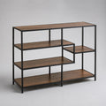 Bücherregal Holz Metall Braun Schwarz 120x30x90 cm