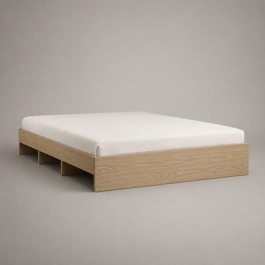 Holzbett mit Matratze 200x160cm Beige
