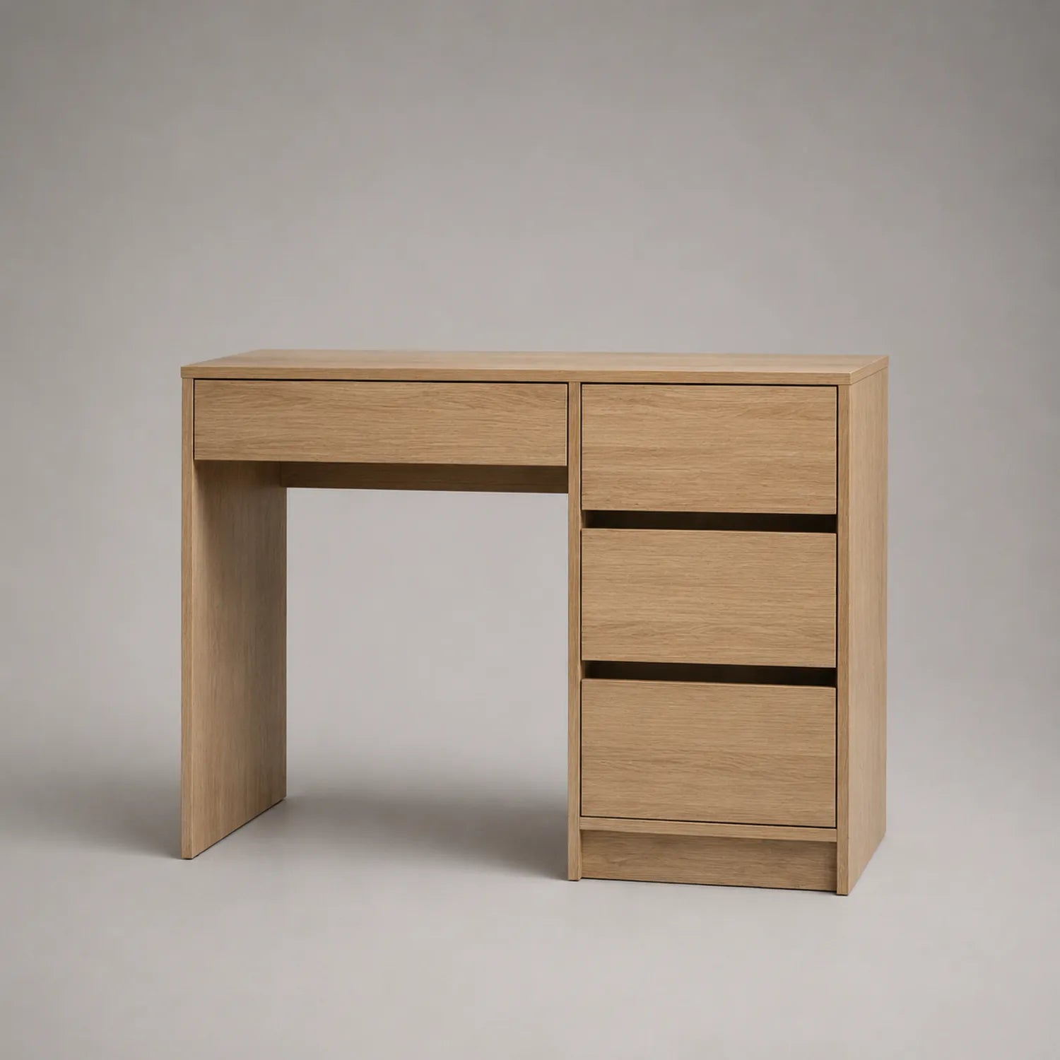 Schreibtisch mit 3 Schubladen aus MDF mit Eichenfurnier