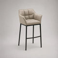Barhocker mit Stoffbezug Beige und Metallbeine 110 cm