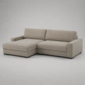 Ecksofa Holzstoff Beige mit Ottomane Links 250x160x85 cm
