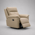 Relaxsessel Leder Beige mit Verstellbarer Rückenlehne