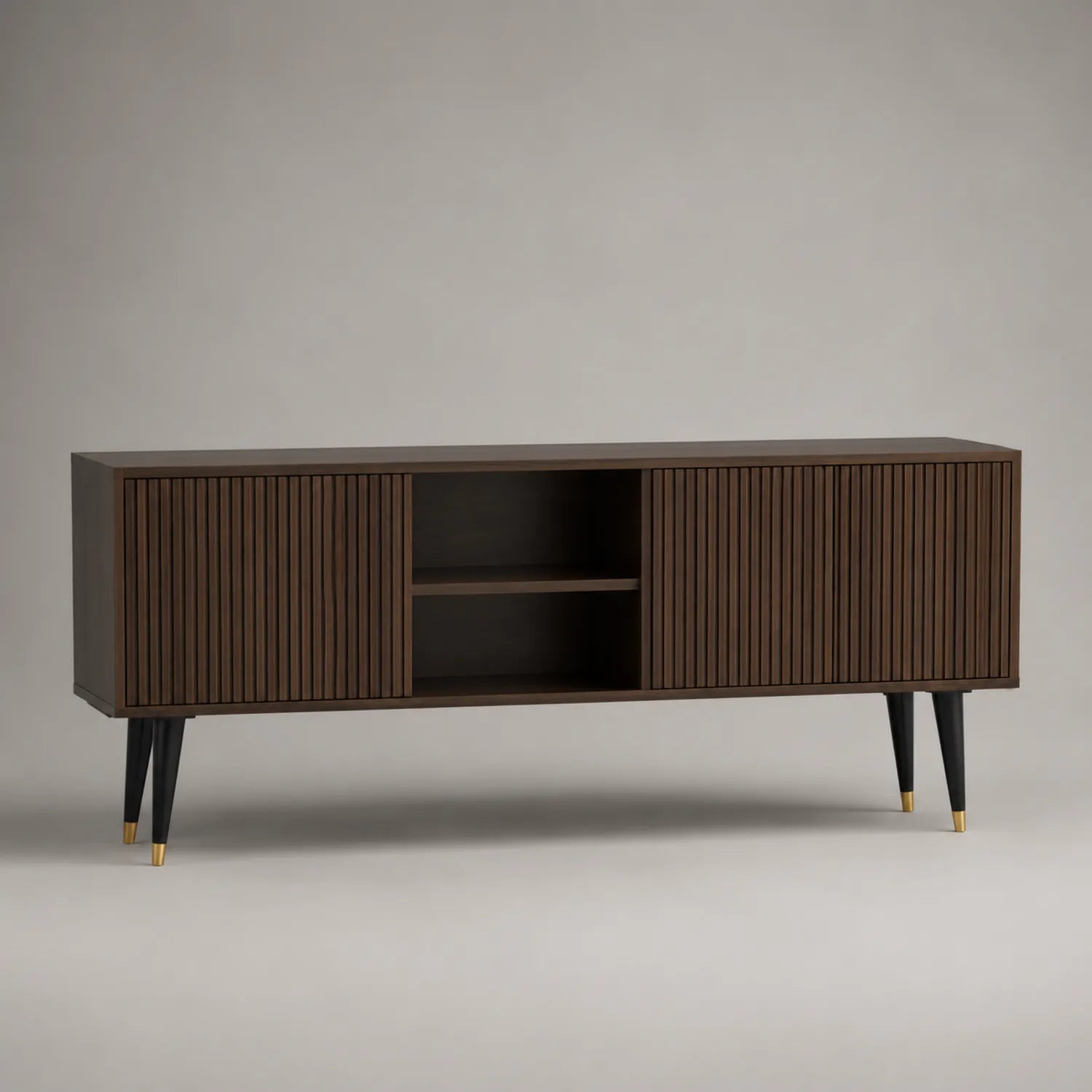 TV-Schrank aus furniertem Holz mit Metallbeinen, 150 cm