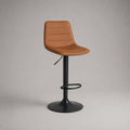 Barhocker Kunstleder Braun Schwarz Metall