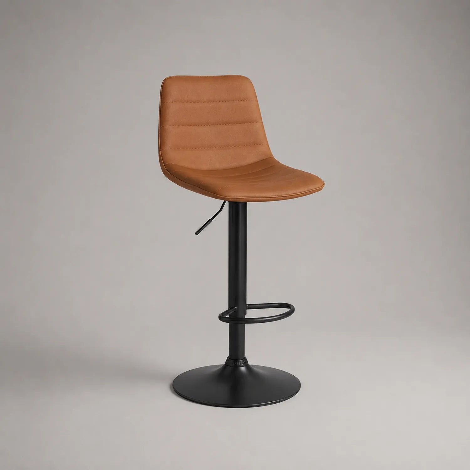 Barhocker Kunstleder Braun Schwarz Metall