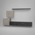 Wandregal Set Hängeschrank TV-Möbel Set aus Holzwerkstoff, Betonoptik/Schwarz