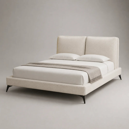 Polsterbett Stoff Beige 200x180 cm