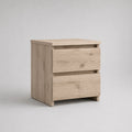 Holznachttisch mit 2 Schubladen Eiche 40x35x50cm