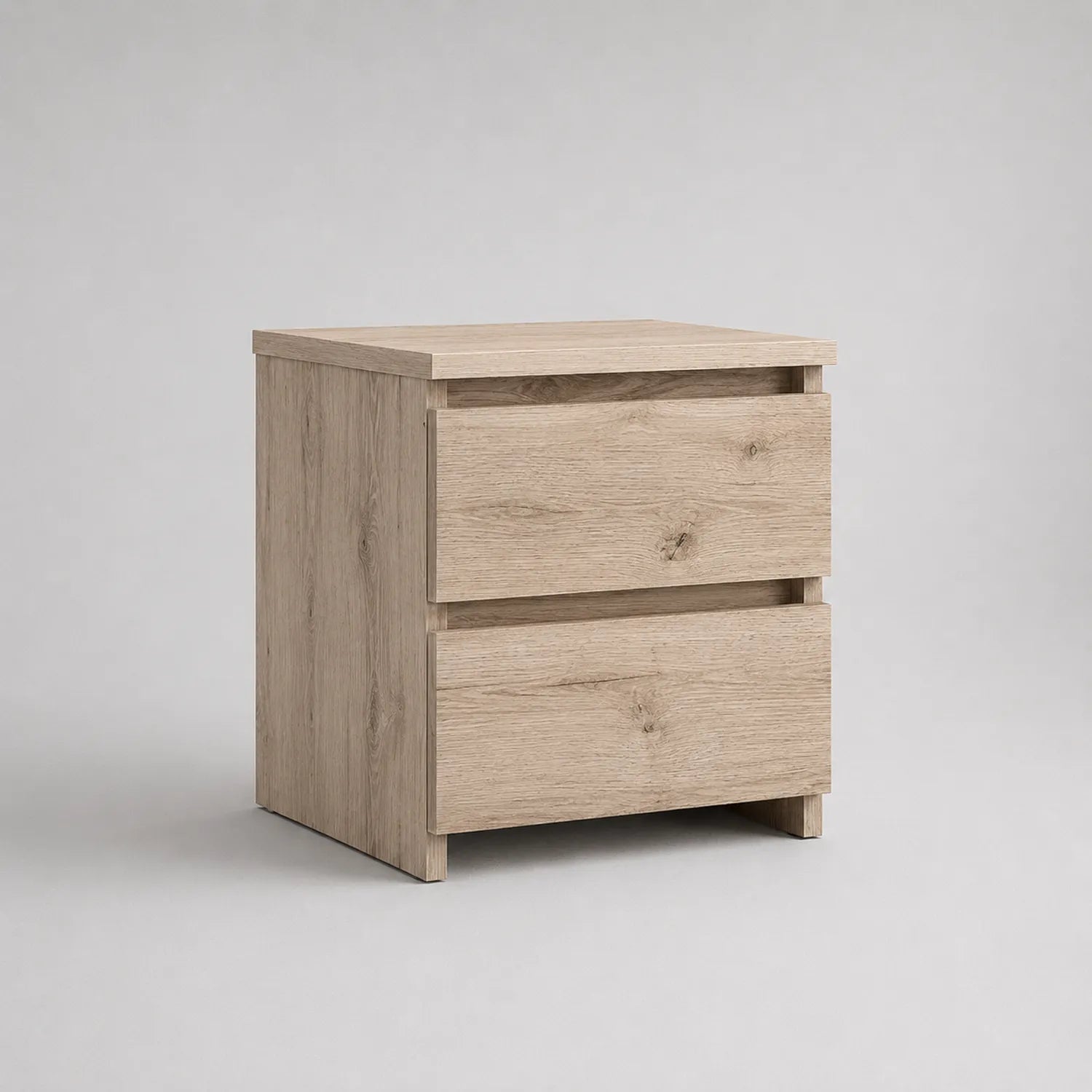 Holznachttisch mit 2 Schubladen Eiche 40x35x50cm