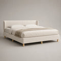 Polsterbett aus Stoff in Beige 200x180 cm