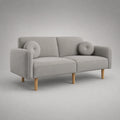 2-Sitzer Stoffsofa mit Holzfüßen in Grau