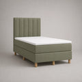 Einzelbett 200x100 cm Textil Grün mit Holzfüßen