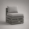 Gartenmodul-Sofa Einzelsitz Aluminium Grau