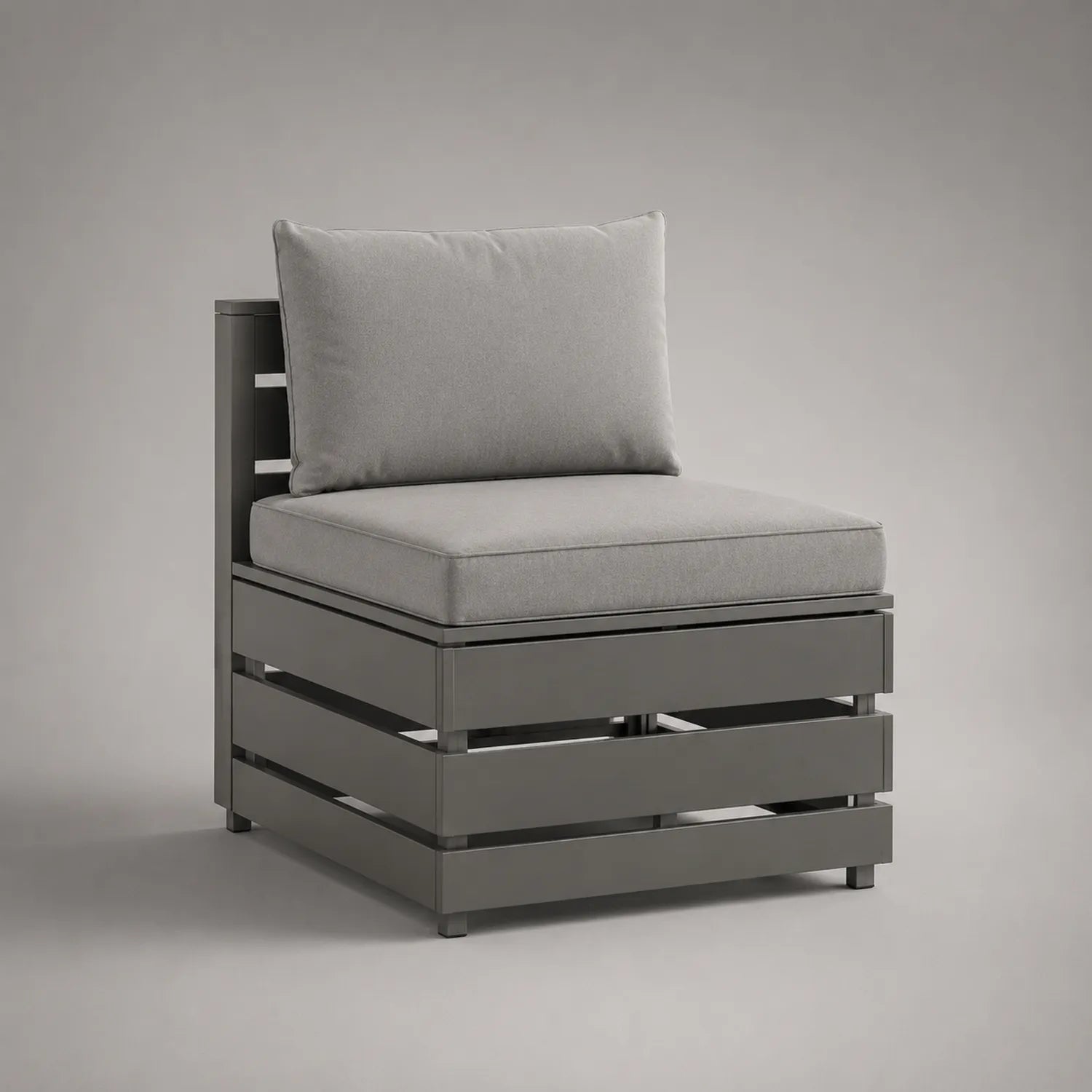 Gartenmodul-Sofa Einzelsitz Aluminium Grau