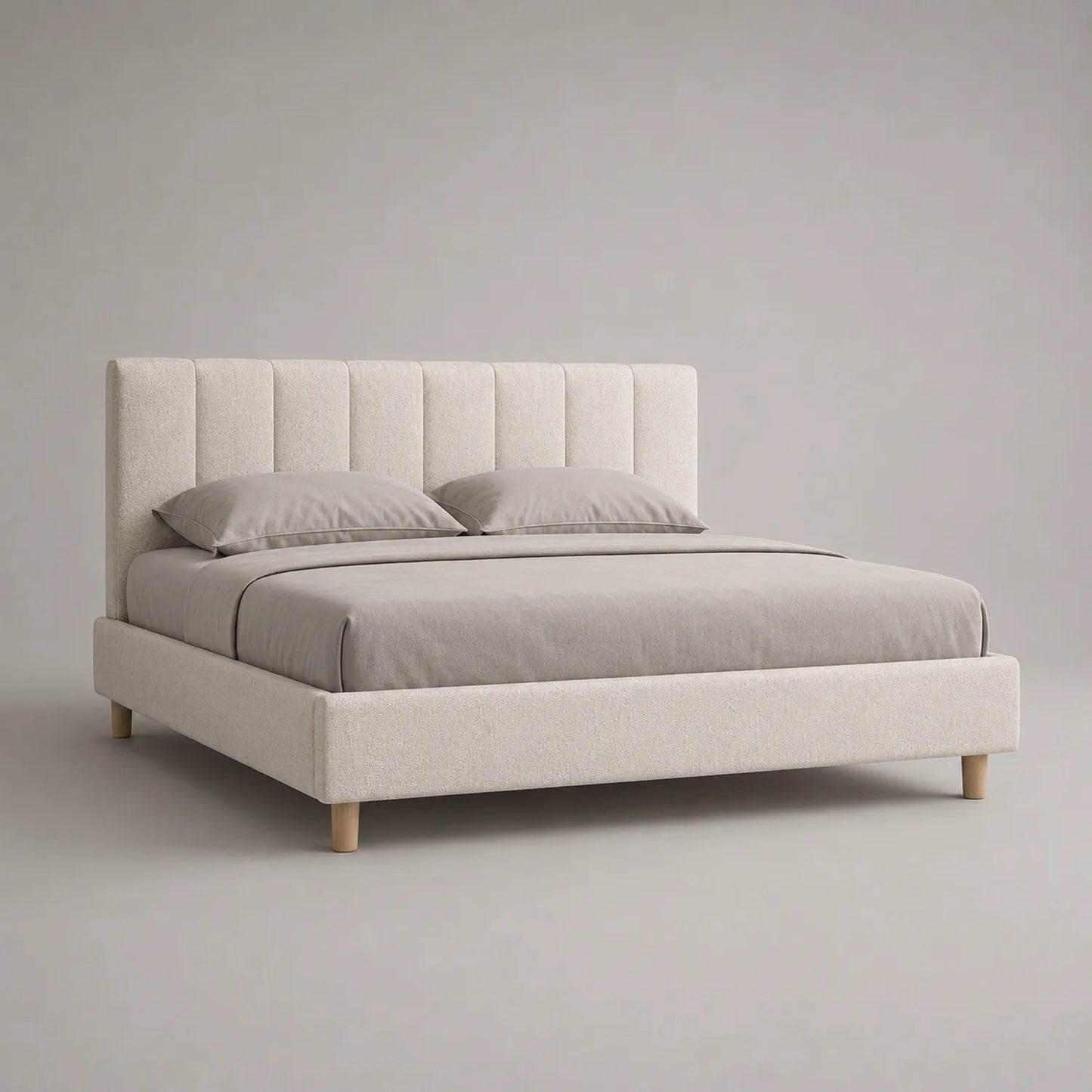 Stoffbett Doppelbett 200x180 cm Creme