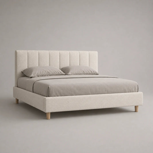 Stoffbett Doppelbett 200x180 cm Creme