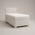 Einzelbett mit Kopfteil 90x200 cm Holz Beige