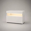 Weißer Spanplatten-Nachttisch mit LED-Beleuchtung 60x30x45 cm