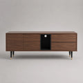 TV-Schrank MDF Walnussfurnier mit Schubladen und Schranktür 150x40x60 cm