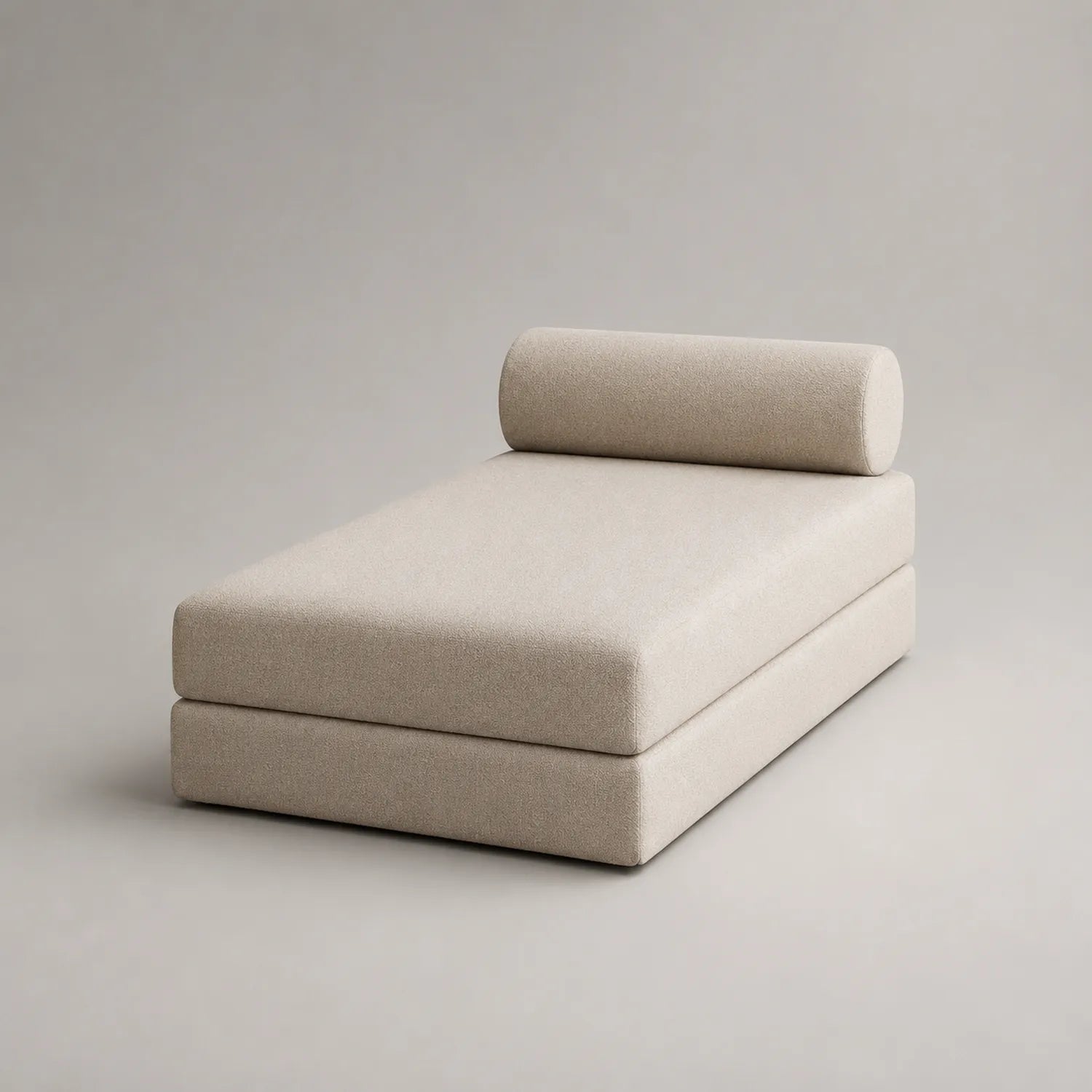 Chaiselongue Beige Stoff Schaumstoff 200cm