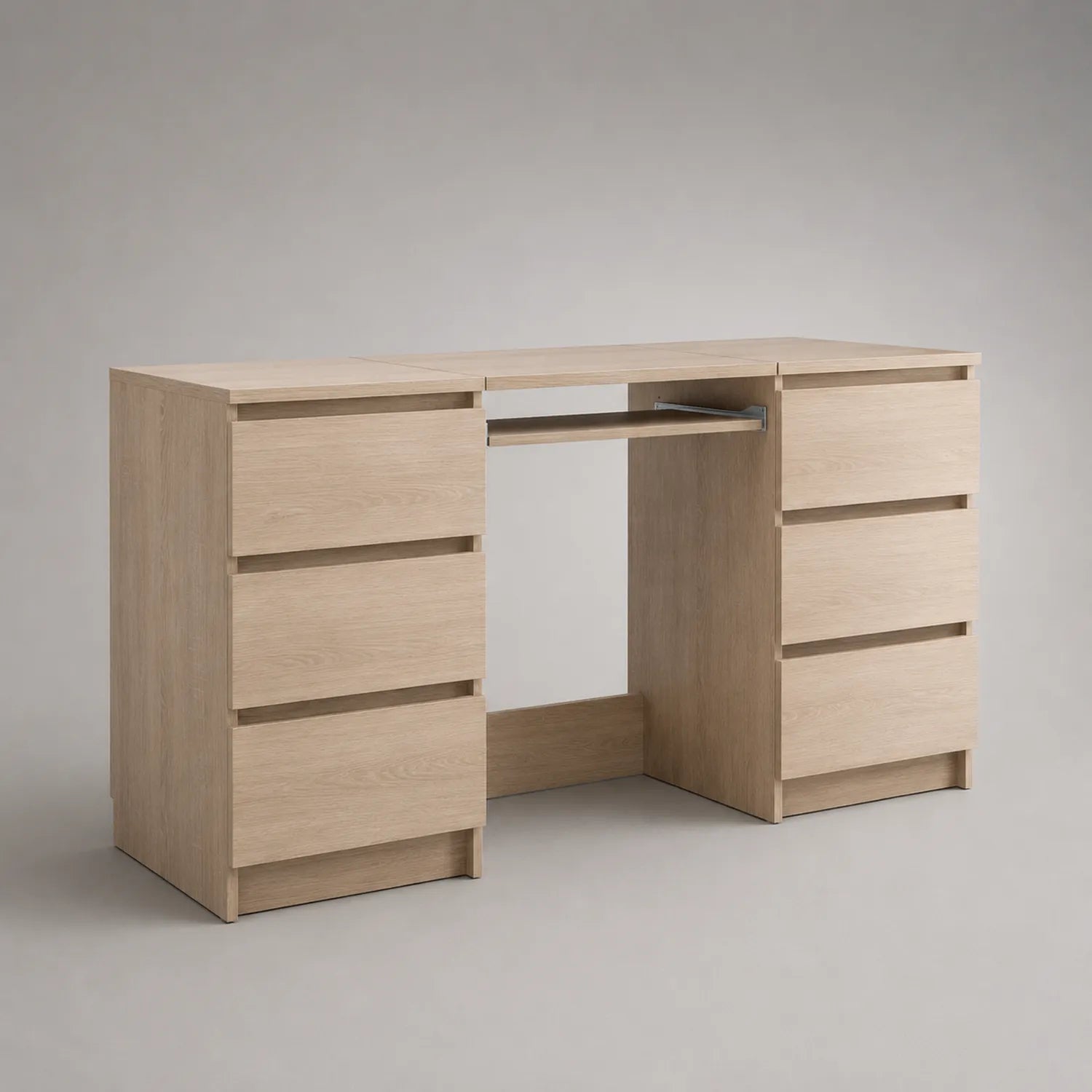 Schreibtisch mit 6 Schubladen aus Holz 120x55x75 cm