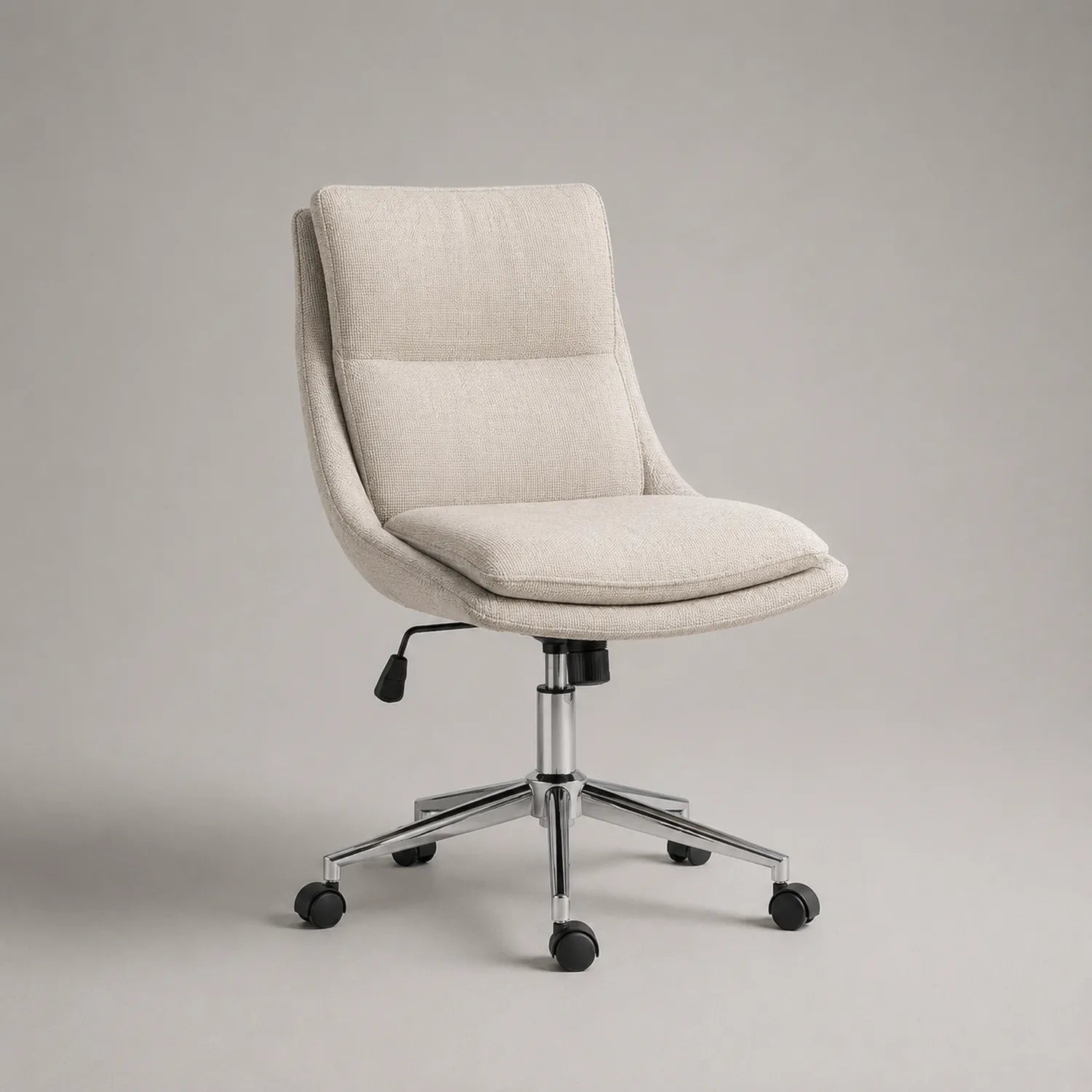 Bürostuhl Stoff Metall Beige Höhenverstellbar Drehbar
